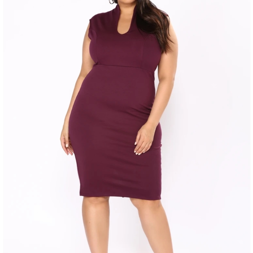 🍆 Fashion Nova Midi Dress (Color: Eggplant) 🍆